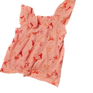 Sonoma Baby Pink Unicorns Tie-front Girl's Blouse - SIZE 8 Top